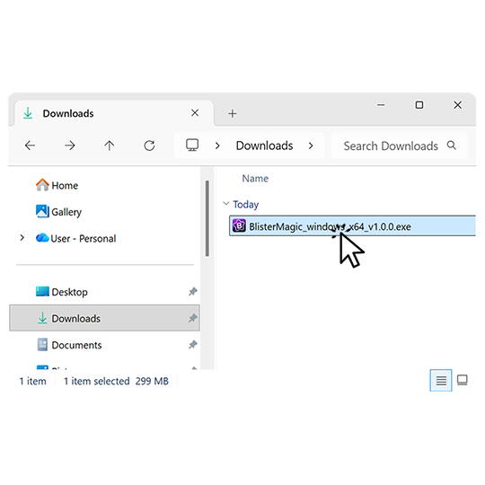 Locate the installer in your download folder.