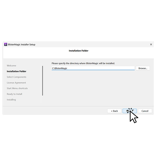 Choose where to install or accept the default folder.