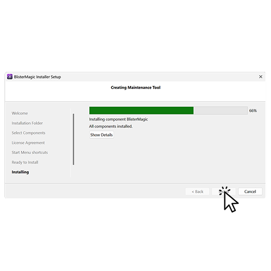 Wait for the installation to finish and click 'Next.'